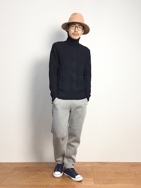 「ボンディングパンツ」｜ナカニシアキラさん（メンズ・172cm）の秋コーディネート