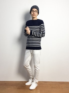 「DETAILS（ディテールズ）のアイテム（ニットキャップ/ビーニー）」を使った、ナカニシアキラさん（メンズ・172cm）の秋コーディネート
