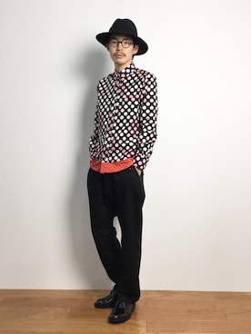 「ツバ広ハット」｜ナカニシアキラさん（メンズ・172cm）の秋コーディネート