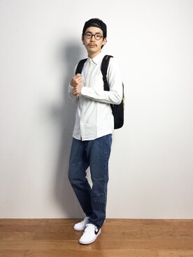 「SHIPS JET BLUE（シップスジェットブルー）のアイテム（バッグ）」を使った、ナカニシアキラさん（メンズ・172cm）の秋コーディネート