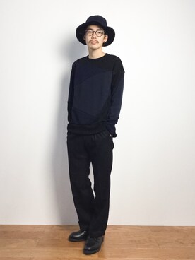 「ツバ広ハット」｜ナカニシアキラさん（メンズ・172cm）の秋コーディネート
