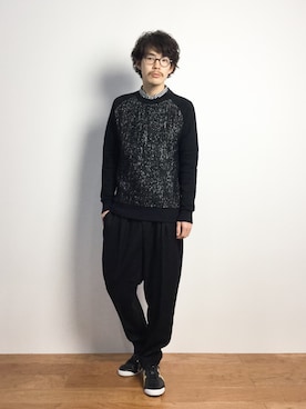 「シャツ×スウェット」｜ナカニシアキラさん（メンズ・172cm）の秋コーディネート