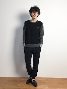 「DETAILS（ディテールズ）のアイテム（シューズ）」を使った、ナカニシアキラさん（メンズ・172cm）の秋コーディネート