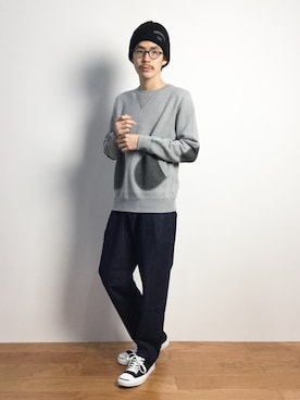 「TMT（ティーエムティー）のアイテム（帽子）」を使った、ナカニシアキラさん（メンズ・172cm）の秋コーディネート