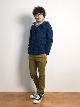 「L.H.P（エルエイチピー）のアイテム（ダッフルコート）」を使った、ナカニシアキラさん（メンズ・172cm）の秋コーディネート