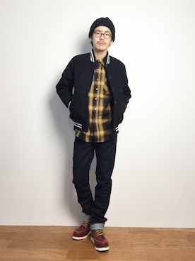 「SHIPS GENERAL SUPPLY（シップスジェネラルサプライ）のアイテム（ジャケット/アウター）」を使った、ナカニシアキラさん（メンズ・172cm）の秋コーディネート