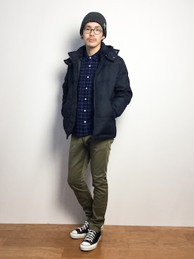 「Back Channel（バックチャンネル）のアイテム（ニットキャップ/ビーニー）」を使った、ナカニシアキラさん（メンズ・172cm）の秋コーディネート