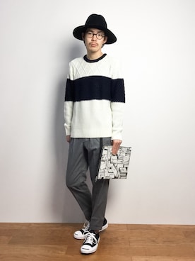 「FABRICK（ファブリック）のアイテム」を使った、ナカニシアキラさん（メンズ・172cm）の秋コーディネート