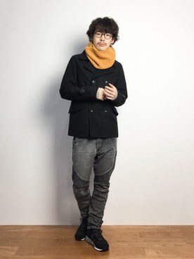 「L.H.P（エルエイチピー）のアイテム（デニムパンツ）」を使った、ナカニシアキラさん（メンズ・172cm）の秋コーディネート