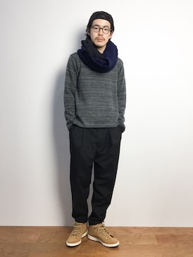 ナカニシアキラさん（メンズ・172cm）の冬コーディネート