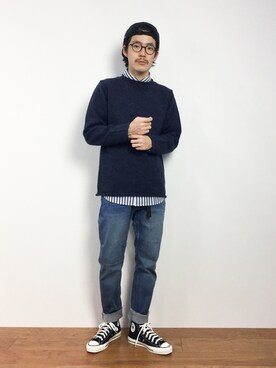 ナカニシアキラさん（メンズ・172cm）の冬コーディネート