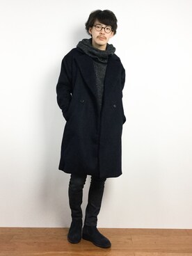 ナカニシアキラさん（メンズ・172cm）の冬コーディネート