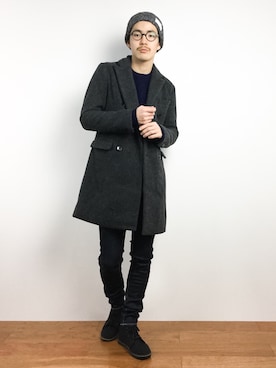 ナカニシアキラさん（メンズ・172cm）の冬コーディネート