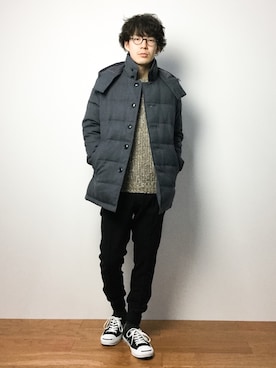 「5351 POUR LES FEMMES（ゴーサンゴーイチプールファム）のアイテム（パンツ）」を使った、ナカニシアキラさん（メンズ・172cm）の冬コーディネート