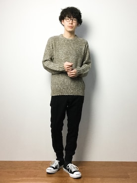 「5351 POUR LES FEMMES（ゴーサンゴーイチプールファム）のアイテム（パンツ）」を使った、ナカニシアキラさん（メンズ・172cm）の冬コーディネート