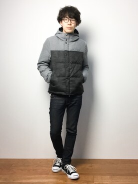 「COMME CA ISM（コムサイズム）のアイテム（ブルゾン）」を使った、ナカニシアキラさん（メンズ・172cm）の冬コーディネート