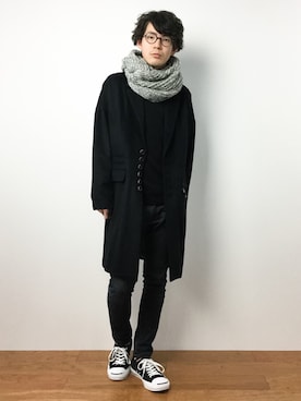 「SHAREEF（シャリーフ）のアイテム（ジャケット/アウター）」を使った、ナカニシアキラさん（メンズ・172cm）の冬コーディネート