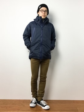 「URBAN RESEARCH（アーバンリサーチ）のアイテム（ダウンジャケット/コート）」を使った、ナカニシアキラさん（メンズ・172cm）の冬コーディネート
