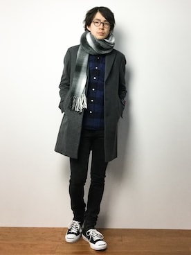 ナカニシアキラさん（メンズ・172cm）の冬コーディネート