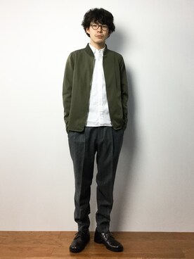 「SENSE OF PLACE by URBAN RESEARCH（センスオブプレイスバイアーバンリサーチ）のアイテム（MA-1）」を使った、ナカニシアキラさん（メンズ・172cm）の冬コーディネート