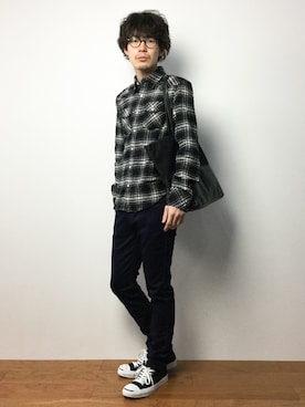 「SHIPS JET BLUE（シップスジェットブルー）のアイテム（バッグ）」を使った、ナカニシアキラさん（メンズ・172cm）の冬コーディネート