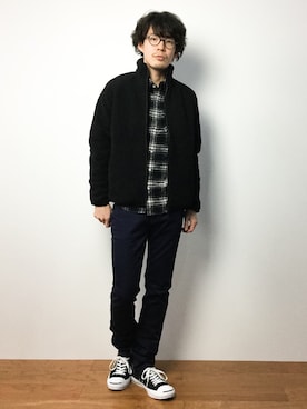 「n(n) BY NUMBER (N)INE（エヌエヌバイナンバーナイン）のアイテム（トップス）」を使った、ナカニシアキラさん（メンズ・172cm）の冬コーディネート