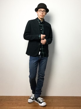 ナカニシアキラさん（メンズ・172cm）の冬コーディネート