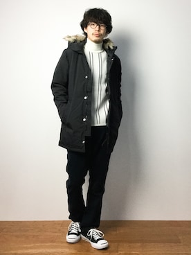 「URBAN RESEARCH（アーバンリサーチ）のアイテム（モッズコート）」を使った、ナカニシアキラさん（メンズ・172cm）の冬コーディネート