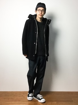 「CABANE de ZUCCa（カバンドズッカ）のアイテム（その他アウター）」を使った、ナカニシアキラさん（メンズ・172cm）の冬コーディネート