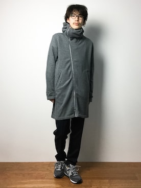 「CABANE de ZUCCa（カバンドズッカ）のアイテム（その他アウター）」を使った、ナカニシアキラさん（メンズ・172cm）の冬コーディネート