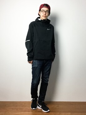 「NIKE（ナイキ）のアイテム（ブルゾン）」を使った、ナカニシアキラさん（メンズ・172cm）の冬コーディネート