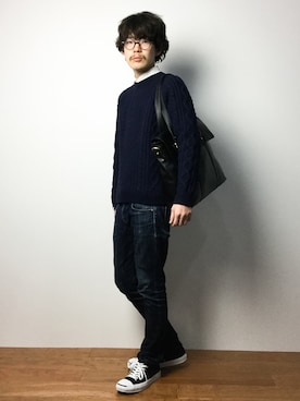 ナカニシアキラさん（メンズ・172cm）の冬コーディネート