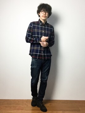 「PADRONE（パドローネ）のアイテム（その他シューズ）」を使った、ナカニシアキラさん（メンズ・172cm）の冬コーディネート