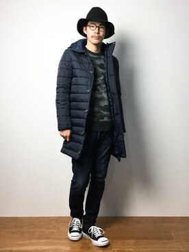 「DOWBL（ダブル）のアイテム（ジャケット/アウター）」を使った、ナカニシアキラさん（メンズ・172cm）の冬コーディネート
