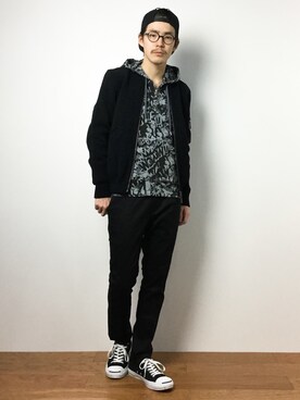 「ADPOSION（アドポーション）のアイテム」を使った、ナカニシアキラさん（メンズ・172cm）の冬コーディネート