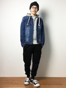 「SHELLAC（シェラック）のアイテム」を使った、ナカニシアキラさん（メンズ・172cm）の冬コーディネート