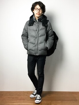「MK MICHEL KLEIN HOMME （エムケーミッシェルクランオム）のアイテム（ダウンジャケット/コート）」を使った、ナカニシアキラさん（メンズ・172cm）の冬コーディネート