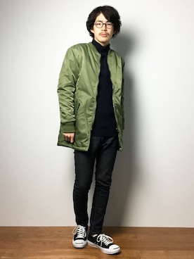 「45R（フォーティファイブアール）のアイテム」を使った、ナカニシアキラさん（メンズ・172cm）の冬コーディネート