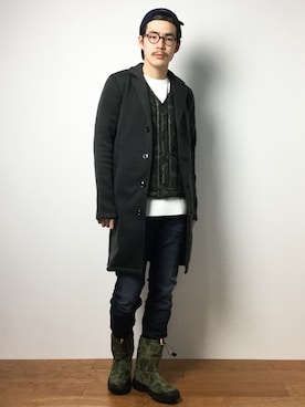 「SABLE CLUTCH（セーブルクラッチ）のアイテム（ジャケット/アウター）」を使った、ナカニシアキラさん（メンズ・172cm）の冬コーディネート