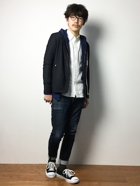 ナカニシアキラさん（メンズ・172cm）の冬コーディネート