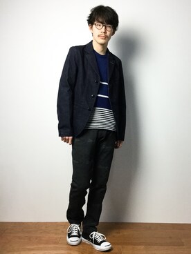 「Right-on（ライトオン）のアイテム（チノパンツ）」を使った、ナカニシアキラさん（メンズ・172cm）の冬コーディネート