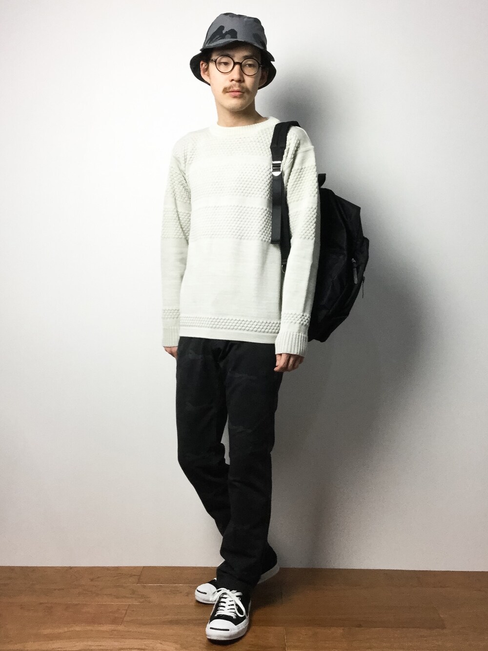 「THE NORTH FACEのザ・ノース・フェイス ナイロンハット / ノベルティダブルビルハット（ハット、その他）」を使った、ナカニシアキラさん（メンズ・172cm）の冬コーディネートの1枚目の写真