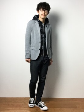 「AZUL by moussy（アズールバイマウジー）のアイテム（ジャケット/アウター）」を使った、ナカニシアキラさん（メンズ・172cm）の冬コーディネート