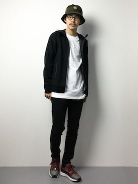 「ICNY（アイシーエヌワイ）のアイテム」を使った、ナカニシアキラさん（メンズ・172cm）の冬コーディネート