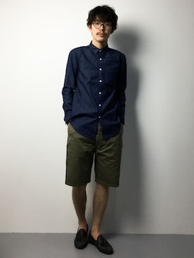 「NANO universe（ナノユニバース）のアイテム（ローファー）」を使った、ナカニシアキラさん（メンズ・172cm）の冬コーディネート