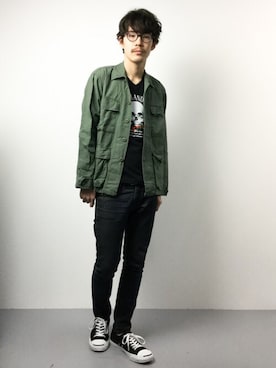 「ROTHCO（ロスコ）のアイテム（トップス）」を使った、ナカニシアキラさん（メンズ・172cm）の冬コーディネート