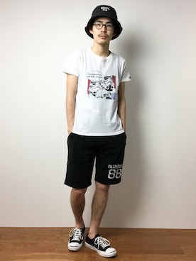 「Dickies（ディッキーズ）のアイテム（帽子）」を使った、ナカニシアキラさん（メンズ・172cm）の冬コーディネート
