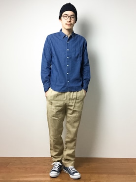 ナカニシアキラさん（メンズ・172cm）の冬コーディネート