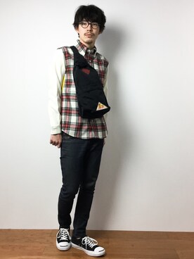 ナカニシアキラさん（メンズ・172cm）の冬コーディネート