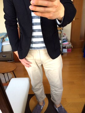 「アイテム（その他シューズ、グレー系）」を使った、マギオさん（メンズ・165cm）の春コーディネート